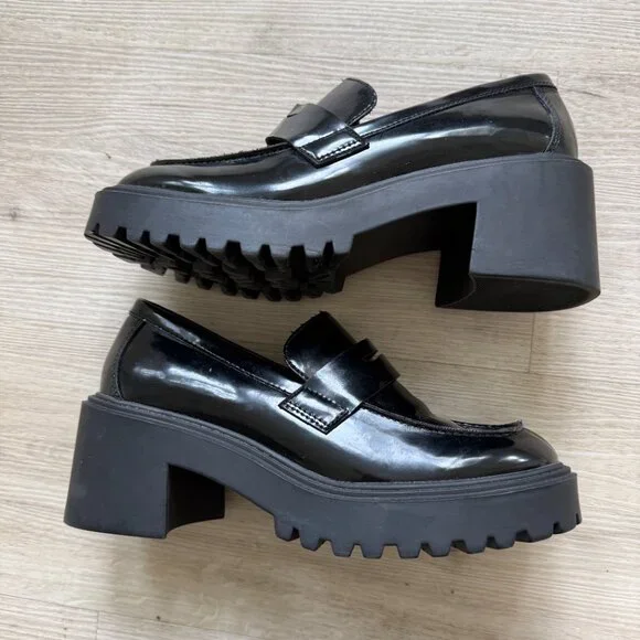 Steve Madden Alden Black Loafers Size 9 - Picture 4 of 9